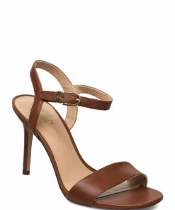 Lauren Ralph Lauren Gwen Leather Sandal Heeled Sandals For Women Black