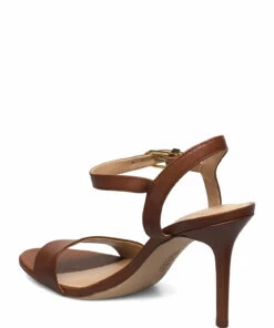 Lauren Ralph Lauren Gwen Leather Sandal Heeled Sandals For Women Black -Heeled shoes Sales Store raf802813904 cdeepsaddletan v10037672whv 2