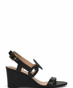 Lauren Ralph Lauren Amilea Burnished Leather Wedge Wedge Heels For Women Deep Saddle Tan -Heeled shoes Sales Store raf802818917 cblack v10037672wah 1