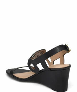 Lauren Ralph Lauren Amilea Burnished Leather Wedge Wedge Heels For Women Deep Saddle Tan -Heeled shoes Sales Store raf802818917 cblack v10037672wah 2