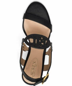 Lauren Ralph Lauren Amilea Burnished Leather Wedge Wedge Heels For Women Deep Saddle Tan -Heeled shoes Sales Store raf802818917 cblack v10037672wah 3