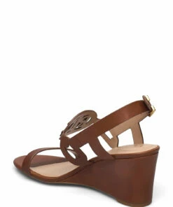 Lauren Ralph Lauren Amilea Burnished Leather Wedge Wedge Heels For Women Deep Saddle Tan -Heeled shoes Sales Store raf802818917 cdeepsaddletan v10037672whv 2