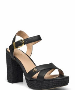 Lauren Ralph Lauren SOFTNAPA/WVNMTTRFIA-FENTON-SN-DRS Heeled Sandals For Women Black/black -Heeled shoes Sales Store raf802857999 cblackblack v10597602waq 1