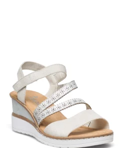 Rieker V3551-60 Heeled Sandals For Women Beige -Heeled shoes Sales Store riev355160 cbeige 1