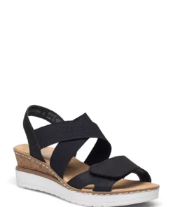 Rieker V38G8-00 Wedge Heels For Women Black 11 Rieker V38G8-00 Wedge Heels For Women Black -Heeled shoes Sales Store riev38g800 cblack 1