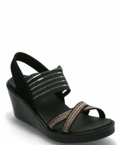 Skechers Womens Rumble On Wedge Heels For Women Blk Black -Heeled shoes Sales Store ske119067 cblkblack 1