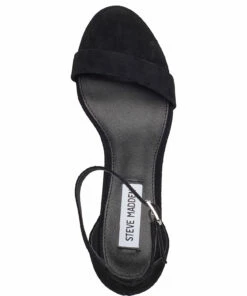 Steve Madden Irenee Sandal Heeled Sandals For Women White Croco -Heeled shoes Sales Store smnsm11000009 cblacksuede 3