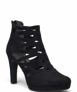 Tamaris Woms Slip-on Heeled Sandals For Women Black Suede