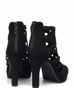 Tamaris Woms Slip-on Heeled Sandals For Women Black Suede -Heeled shoes Sales Store tam112442828 cblacksuede v004 4