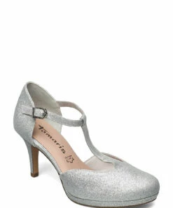 Tamaris Woms Slip-on Pumps For Women Silver Glam -Heeled shoes Sales Store tam112446326 csilverglam v919 1
