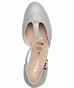 Tamaris Woms Slip-on Pumps For Women Silver Glam -Heeled shoes Sales Store tam112446326 csilverglam v919 3