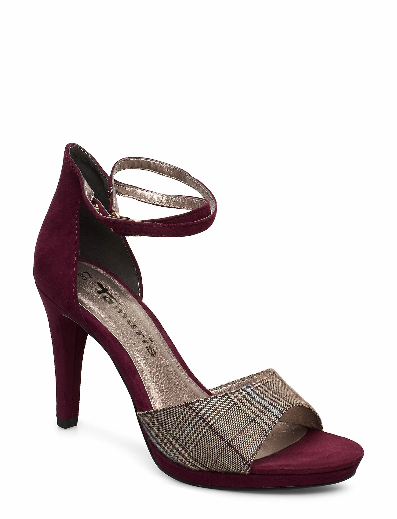Tamaris Woms Sandals Heeled Sandals For Women Merlot/tartan 6 Tamaris Woms Sandals Heeled Sandals For Women Merlot/tartan - Image 6