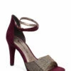 Tamaris Woms Sandals Heeled Sandals For Women Merlot/tartan