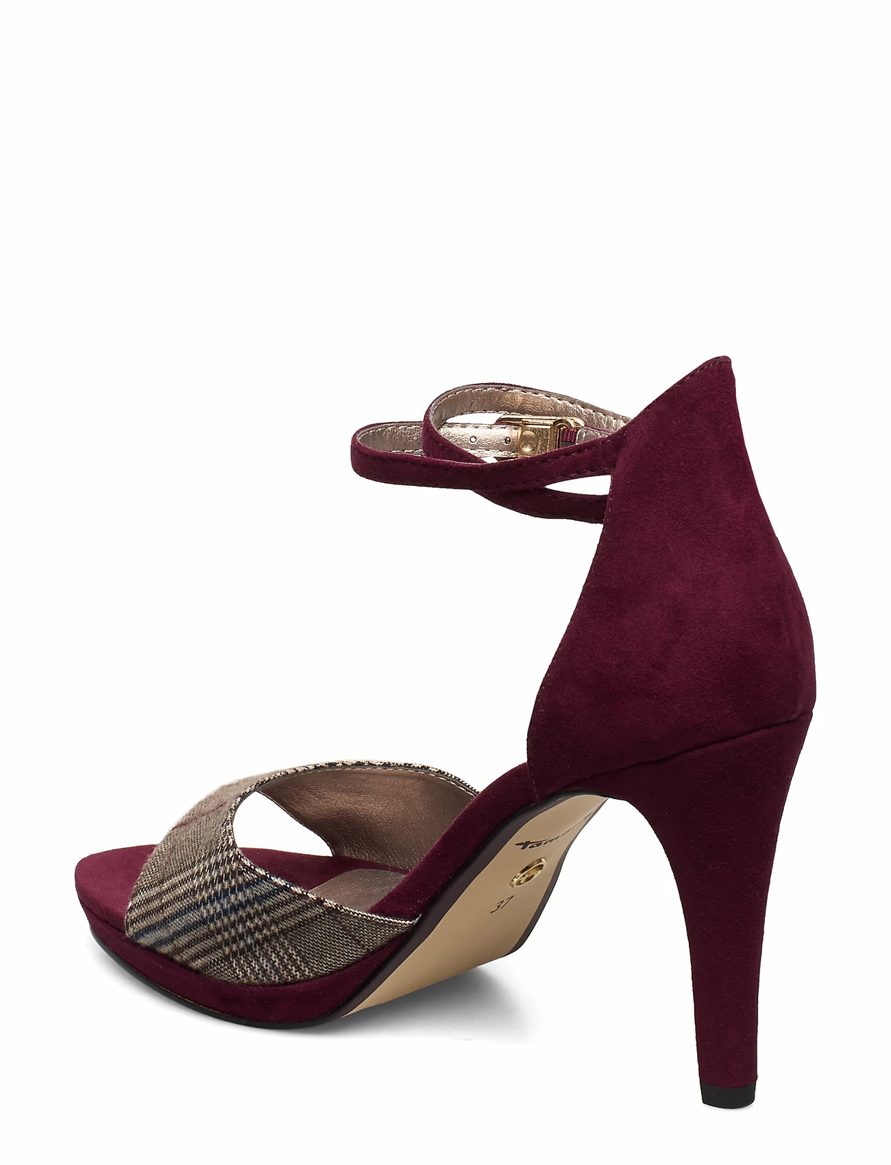 Tamaris Woms Sandals Heeled Sandals For Women Merlot/tartan 2 Tamaris Woms Sandals Heeled Sandals For Women Merlot/tartan - Image 2