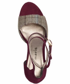 Tamaris Woms Sandals Heeled Sandals For Women Merlot/tartan 9 Tamaris Woms Sandals Heeled Sandals For Women Merlot/tartan -Heeled shoes Sales Store tam112830033 cmerlottartan v570 3