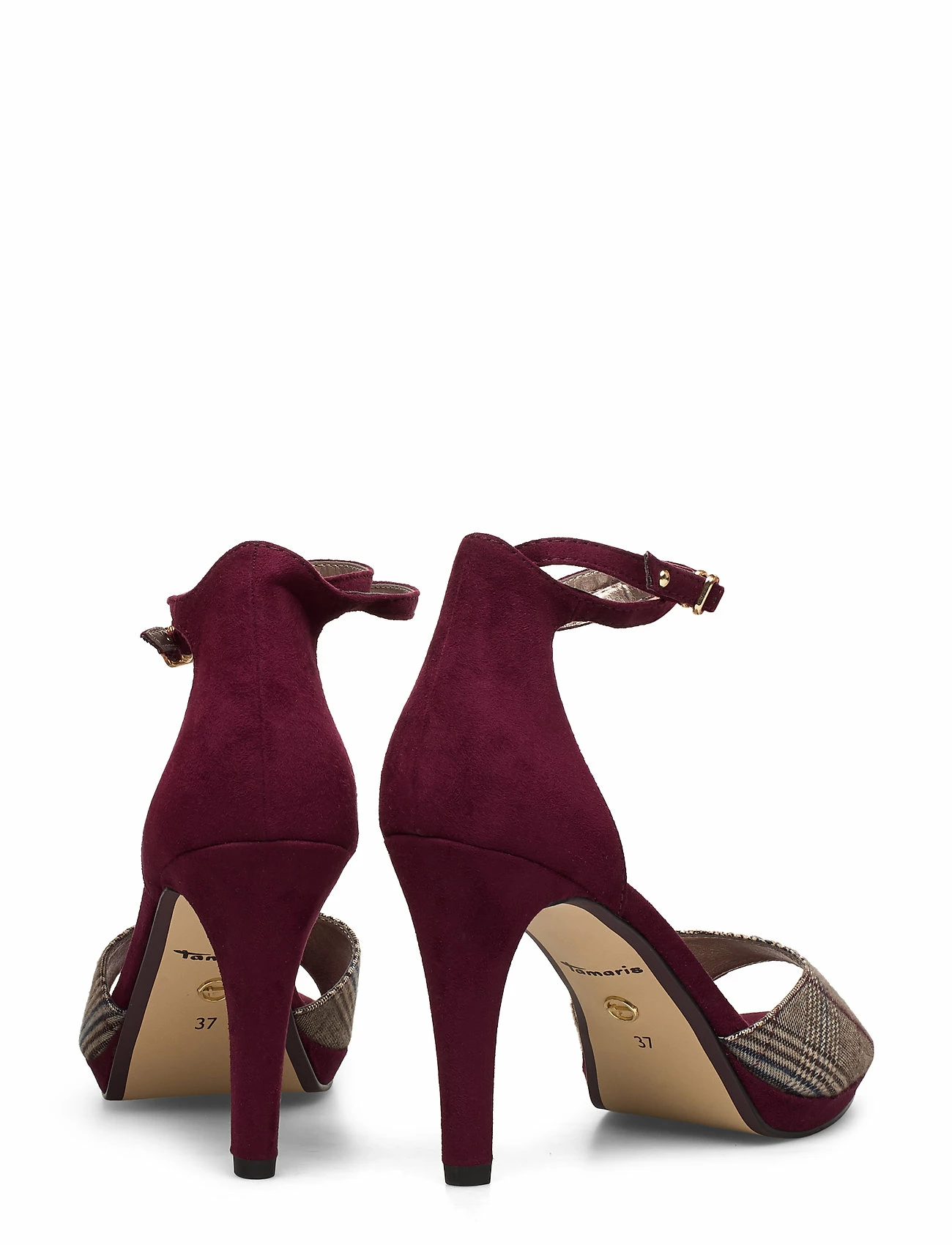 Tamaris Woms Sandals Heeled Sandals For Women Merlot/tartan 5 Tamaris Woms Sandals Heeled Sandals For Women Merlot/tartan - Image 5