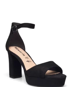 Tamaris Woms Sandals Heeled Sandals For Women Silver -Heeled shoes Sales Store tam112833028 cblack v001