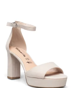 Tamaris Woms Sandals Heeled Sandals For Women Silver -Heeled shoes Sales Store tam112833028 civory v418