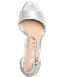 Tamaris Woms Sandals Heeled Sandals For Women Silver -Heeled shoes Sales Store tam112833028 csilver v941 3
