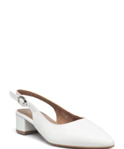 Tamaris Woms Sling Back Pumps For Women Black Leather -Heeled shoes Sales Store tam112950028 cwhiteleather v117 1