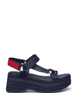 Tommy Hilfiger TOMMY JEANS WEDGE SANDAL Wedge Heels For Women Black -Heeled shoes Sales Store thsen0en01810 crwb v0gy 1