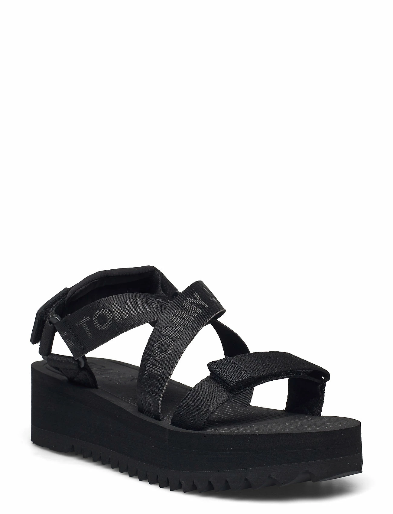 Tommy Hilfiger FLATFORM EVA TOMMY JEANS SANDAL Heeled Sandals For Women Black 1 Tommy Hilfiger FLATFORM EVA TOMMY JEANS SANDAL Heeled Sandals For Women Black