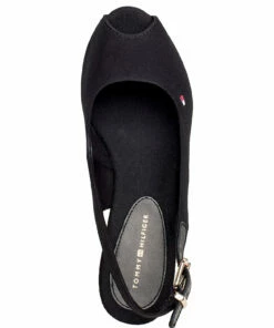 Tommy Hilfiger ICONIC ELBA SLING BACK WEDGE Wedge Heels For Women Stone -Heeled shoes Sales Store thsfw0fw04788 cblack 3