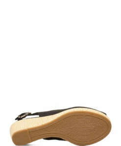 Tommy Hilfiger ICONIC ELBA SLING BACK WEDGE Wedge Heels For Women Stone -Heeled shoes Sales Store thsfw0fw04788 cblack 4