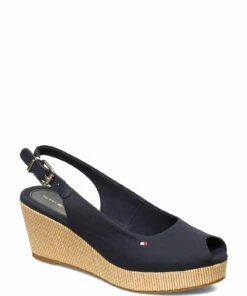 Tommy Hilfiger ICONIC ELBA SLING BACK WEDGE Wedge Heels For Women Stone -Heeled shoes Sales Store thsfw0fw04788 cdesertsky 1