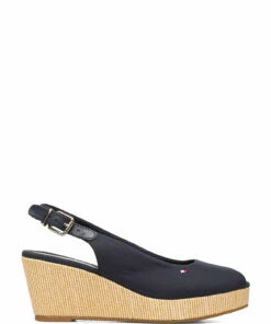 Tommy Hilfiger ICONIC ELBA SLING BACK WEDGE Wedge Heels For Women Stone -Heeled shoes Sales Store thsfw0fw04788 cdesertsky 1
