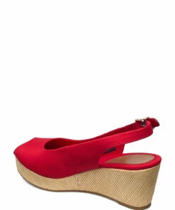 Tommy Hilfiger ICONIC ELBA SLING BACK WEDGE Wedge Heels For Women Stone -Heeled shoes Sales Store thsfw0fw04788 cprimaryred vxlg 2