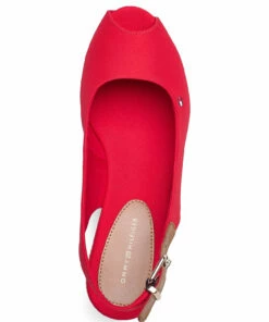 Tommy Hilfiger ICONIC ELBA SLING BACK WEDGE Wedge Heels For Women Stone -Heeled shoes Sales Store thsfw0fw04788 cprimaryred vxlg 3