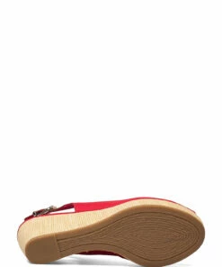 Tommy Hilfiger ICONIC ELBA SLING BACK WEDGE Wedge Heels For Women Stone -Heeled shoes Sales Store thsfw0fw04788 cprimaryred vxlg 4