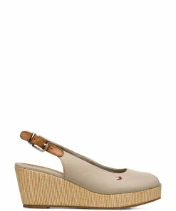 Tommy Hilfiger ICONIC ELBA SLING BACK WEDGE Wedge Heels For Women Stone -Heeled shoes Sales Store thsfw0fw04788 cstone 1