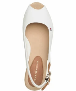 Tommy Hilfiger ICONIC ELBA SLING BACK WEDGE Wedge Heels For Women Stone -Heeled shoes Sales Store thsfw0fw04788 cwhite 3