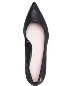 Tommy Hilfiger TH MID HEEL LEATHER PUMP Pumps For Women Black -Heeled shoes Sales Store thsfw0fw06163 cblack vbds 3