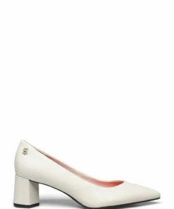 Tommy Hilfiger BASIC LEATHER MID HEEL PUMP Pumps For Women White Dove -Heeled shoes Sales Store thsfw0fw06348 cwhitedove vaf2 1
