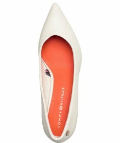 Tommy Hilfiger BASIC LEATHER MID HEEL PUMP Pumps For Women White Dove -Heeled shoes Sales Store thsfw0fw06348 cwhitedove vaf2 3