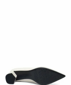 Tommy Hilfiger BASIC LEATHER MID HEEL PUMP Pumps For Women White Dove -Heeled shoes Sales Store thsfw0fw06348 cwhitedove vaf2 4