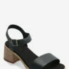 Timberland Laguna Shore Mid Heel Classic Heeled Sandals For Women Jet Black