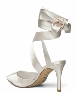 Dune London Daliah Pumps For Women Ivory Satin -Heeled shoes Sales Store une1312503940100 civorysatin v513 2