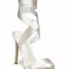 Dune London Mirelle Heeled Sandals For Women Ivory Satin